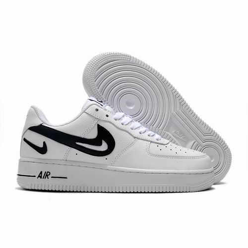 Cheap Nike Air Force 1 White Black Shoes Men and Women-71